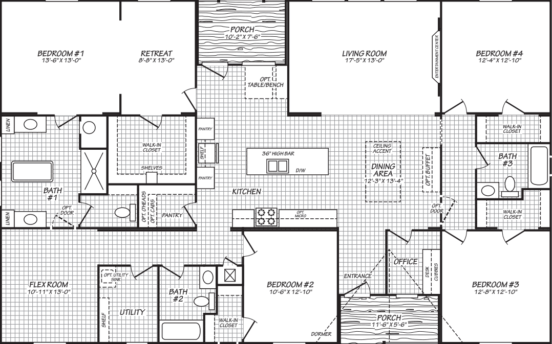 The blackfoot (40644f) floor plan home features