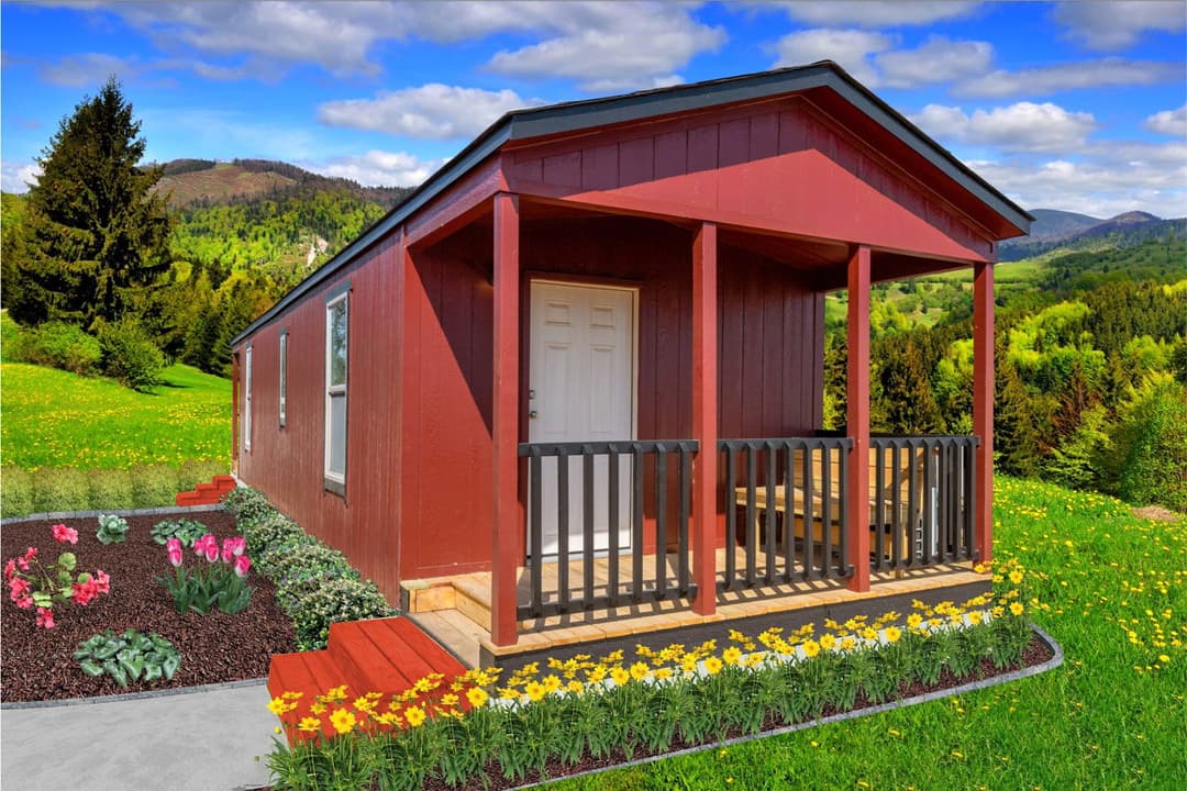 Tiny home 12×34-32a hero, elevation, and exterior home features