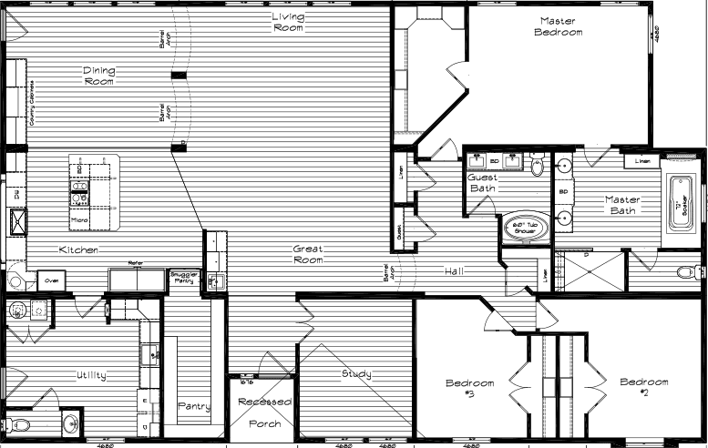 Grand manor 6013-1c floor plan home features