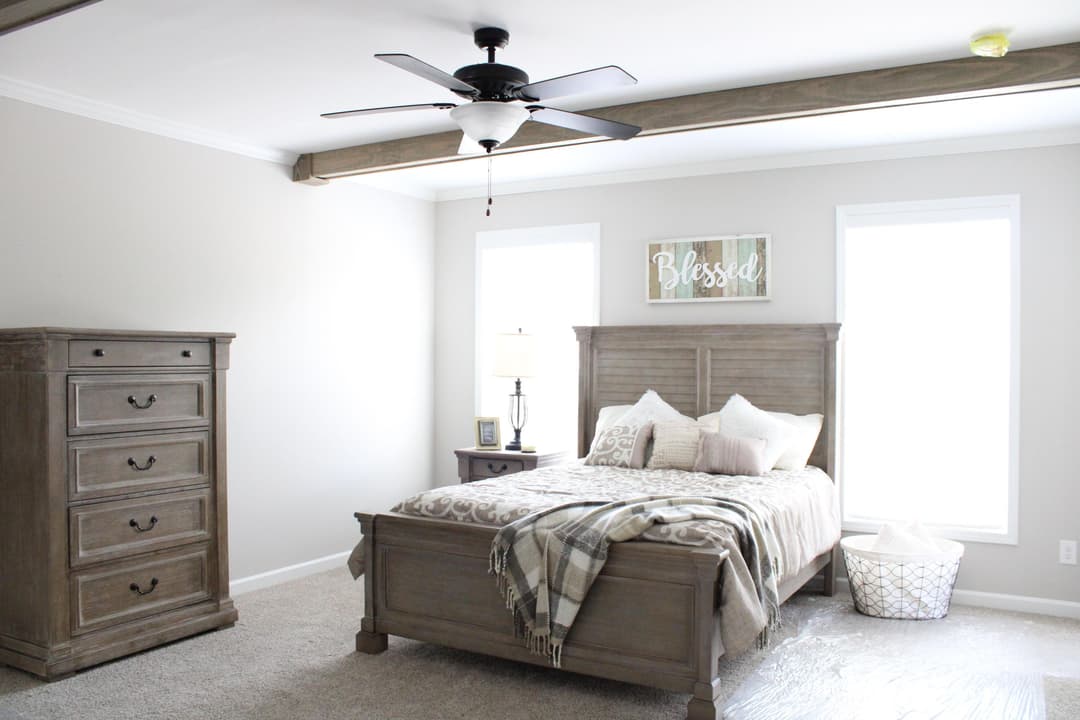The woodside bedroom home features
