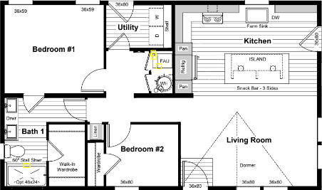 Light (hr-2440-2b) floor plan home features