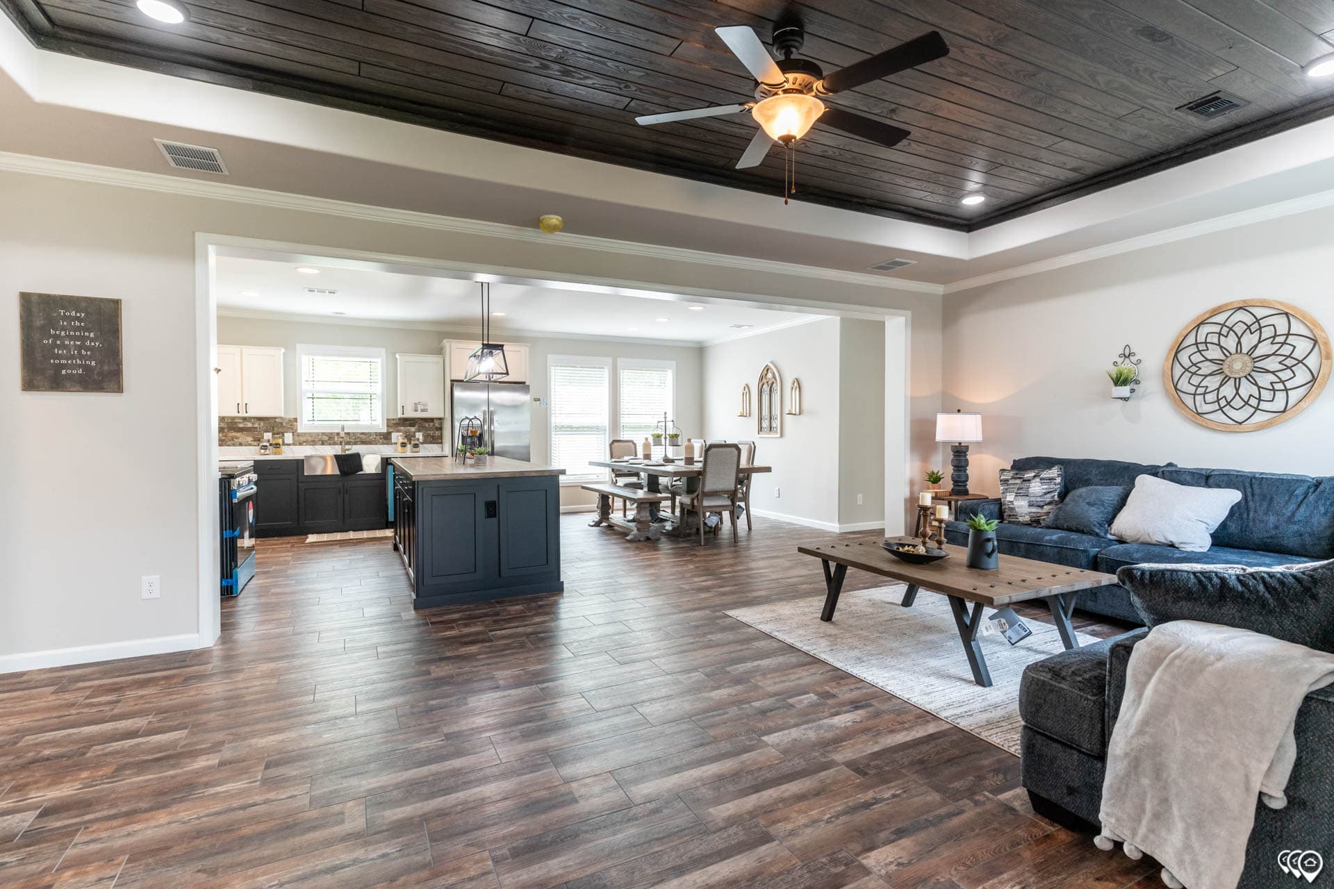 The woodside interior home features