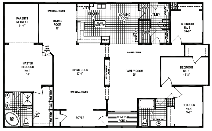 Custom villa-b361ct hero and floor plan home features