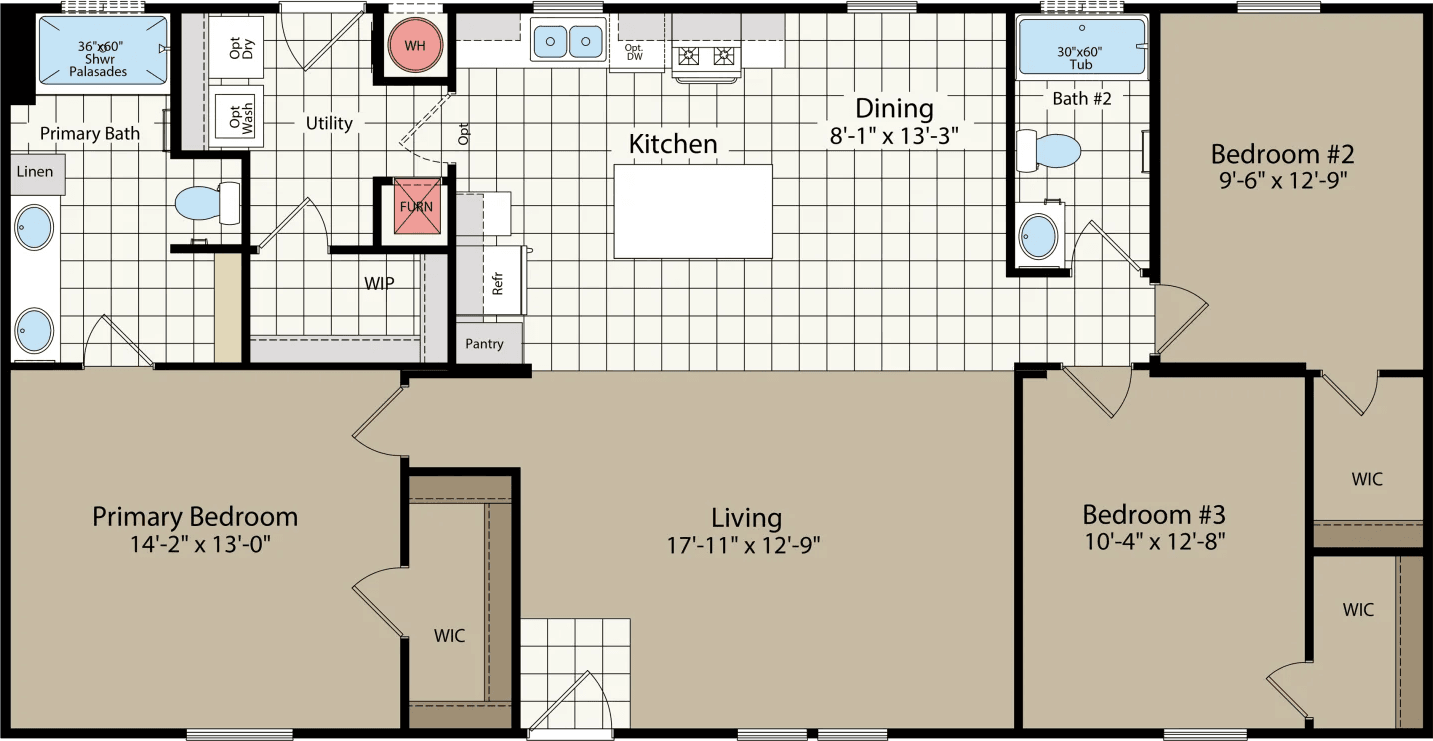 Cb 3 bedroom floor plan home features