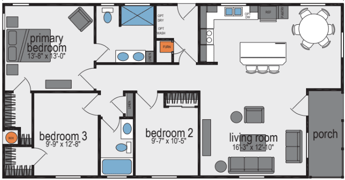 Sunset ridge-k530g floor plan and hero home features