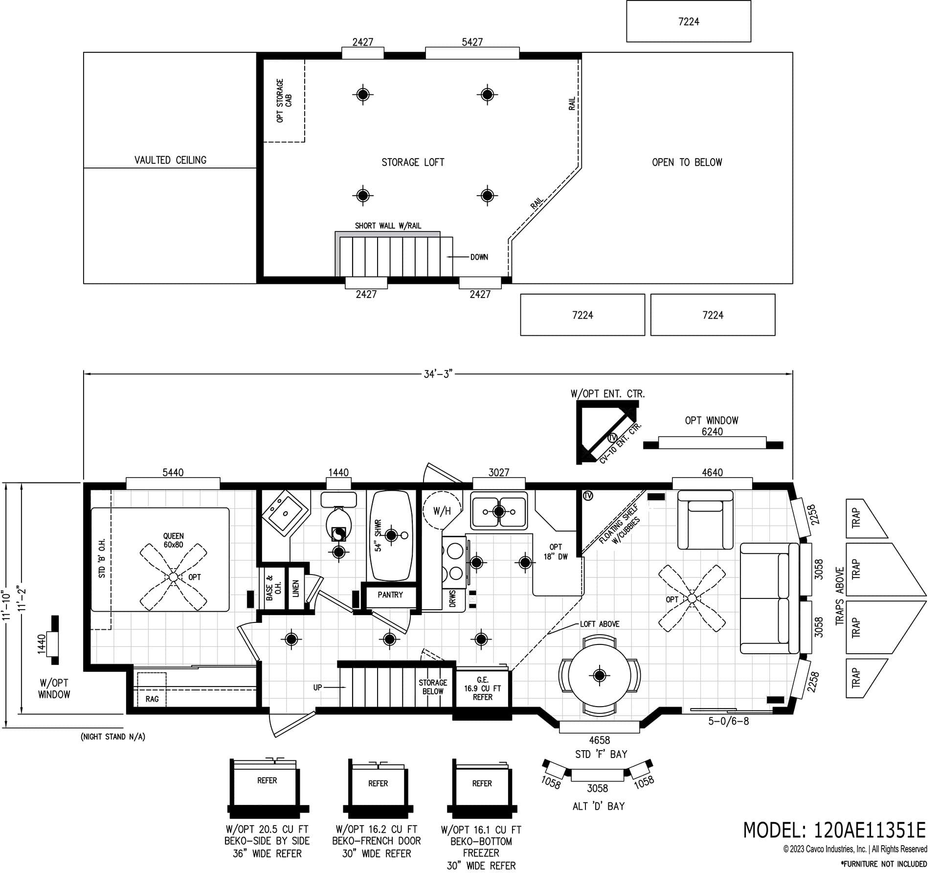 Alpine lofts al11351e floor plan home features