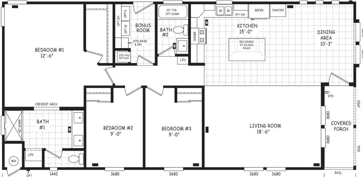 Pinnacle 28563a floor plan home features