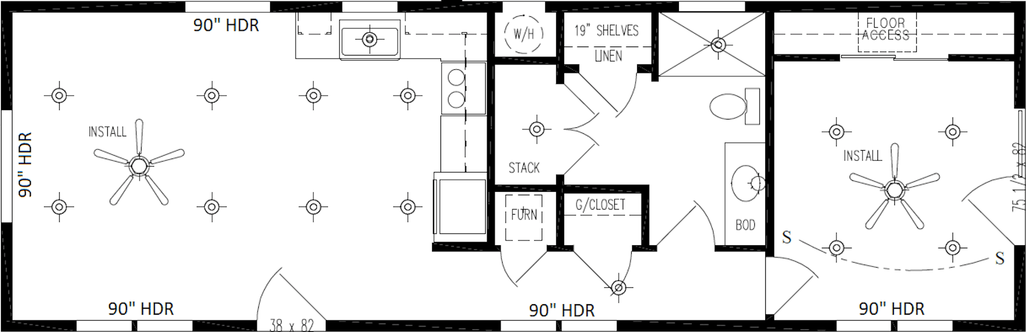 The piedmont x (43') floor plan cropped home features