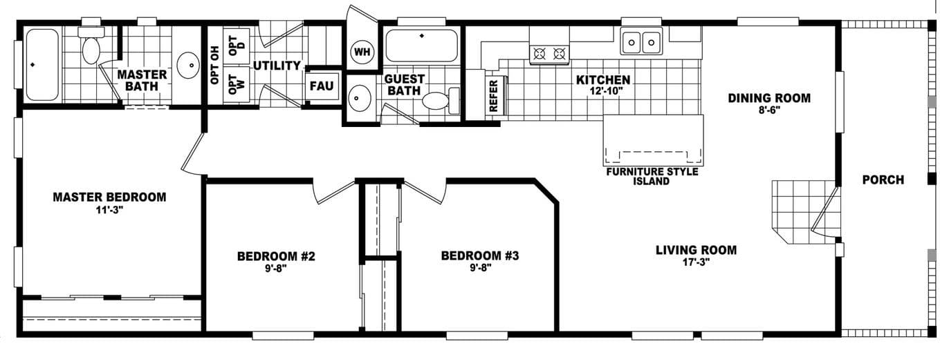 Wide homes 20583a floor plan home features