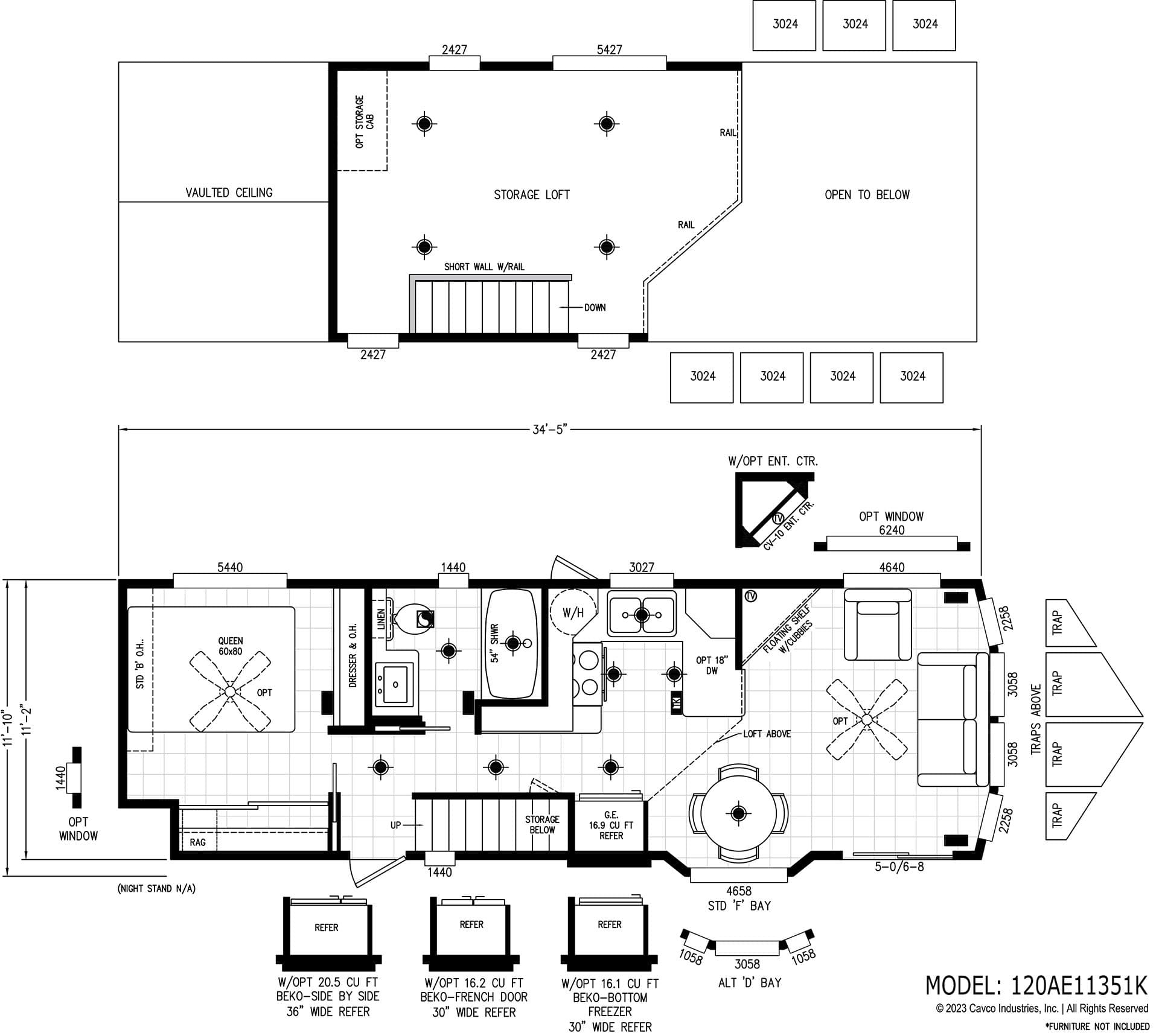 Alpine lofts al11351k floor plan home features