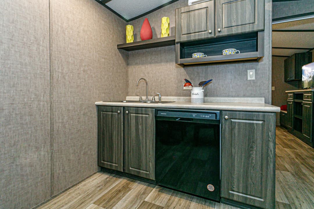 Tiny home 12×36-11fla kitchen home features