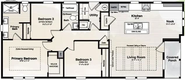 Coronado 2456b floor plan home features